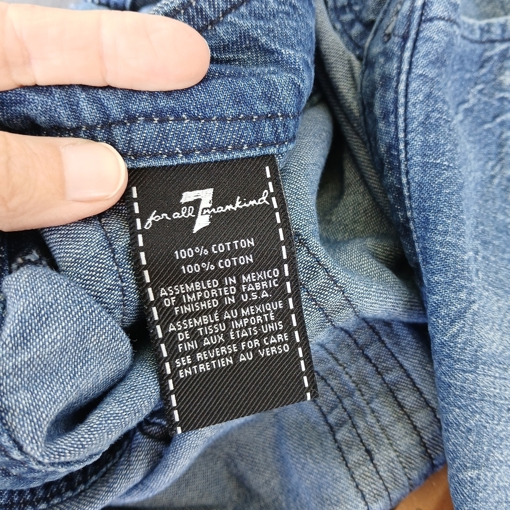 7 For ALL MANKIND Denim Jumpsuit Small - Picture 10 of 10